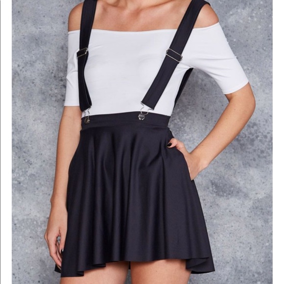 BM Matte Black Pinafore Pocket Skater Skirt - LIMITED - Picture 14 of 15